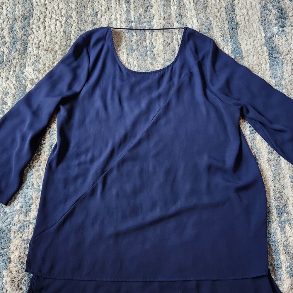 Bellatrix Navy Blue Blouse || Medium EUC - Picture 2 of 11